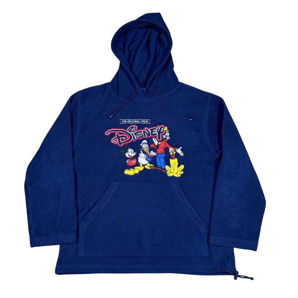 vintage y2k 2000s Disney mickey mouse crew fleece hoodie Medium retro adjustable